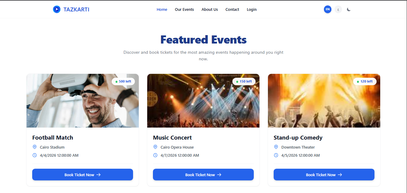 Tazkarti Event Booking
